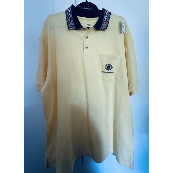 Princess Cruises Other - Princess Cruises Polo Shirt Men's XXL Yellow Embroidered Pocket Logo 100% Cotton